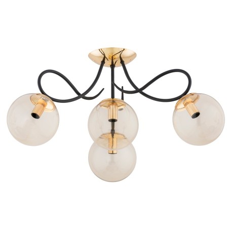 LAMPA SUFITOWA ALFA OXA ZŁOTO-CZARNA 4xE14