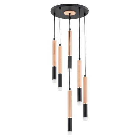 LAMPA WISZĄCA ALFA RODEO DREWNIANA 6xG9