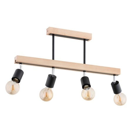 LAMPA SUFITOWA ALFA PILO DREWNIANA 4xE27