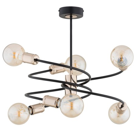LAMPA SUFITOWA ALFA DISCO ZŁOTO-CZARNA 6xE27