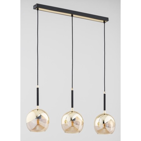 LAMPA WISZĄCA ALFA PRADA ZŁOTO I CZARNO 3xE27