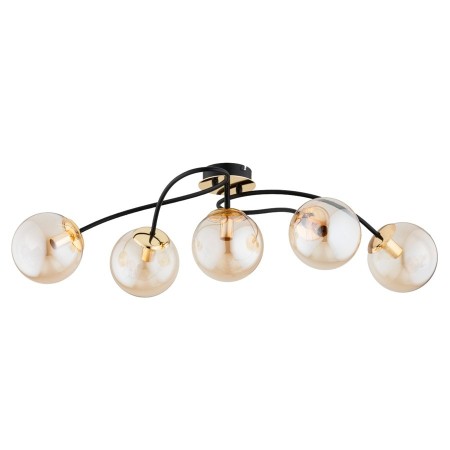 LAMPA SUFITOWA ALFA GILIAN ZŁOTO I CZARNO 5xE14