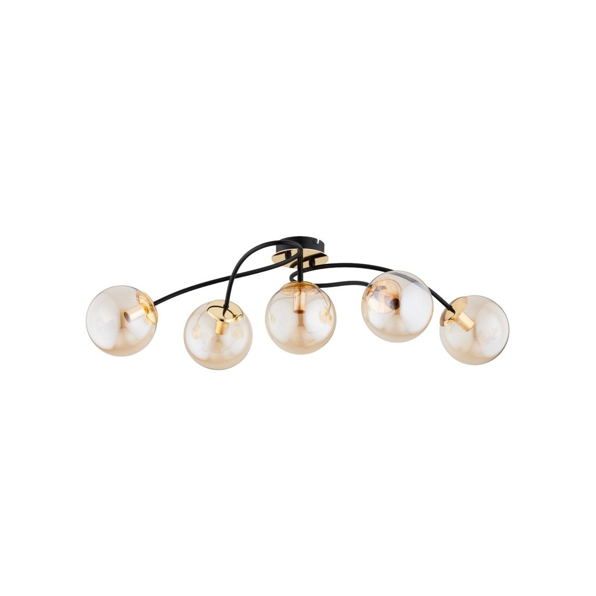 LAMPA SUFITOWA ALFA GILIAN ZŁOTO I CZARNO 5xE14