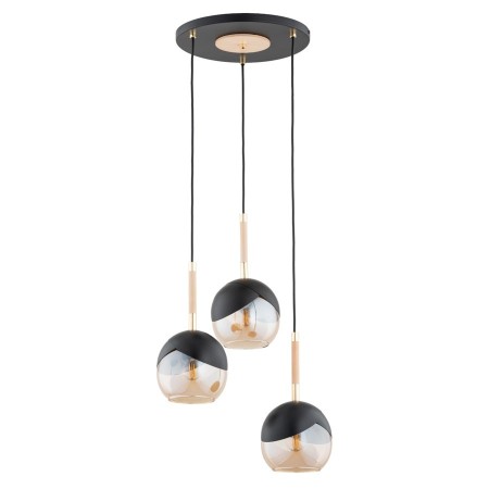 LAMPA WISZĄCA ALFA MILTONA CZARNO-ZŁOTA 3xE27