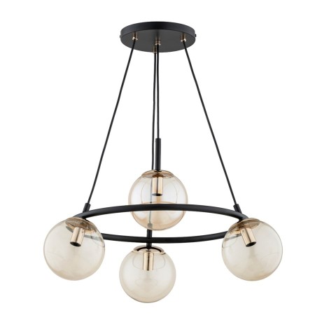 LAMPA WISZĄCA ALFA RINGO T4 CZARNO-ZŁOTA 4xE14