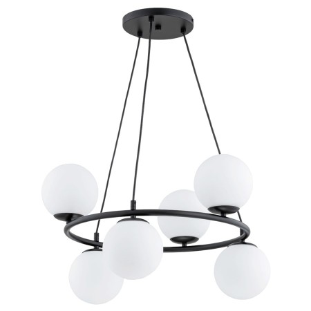 LAMPA WISZĄCA ALFA RINGO R6 CZARNO-BIAŁA 6xE14