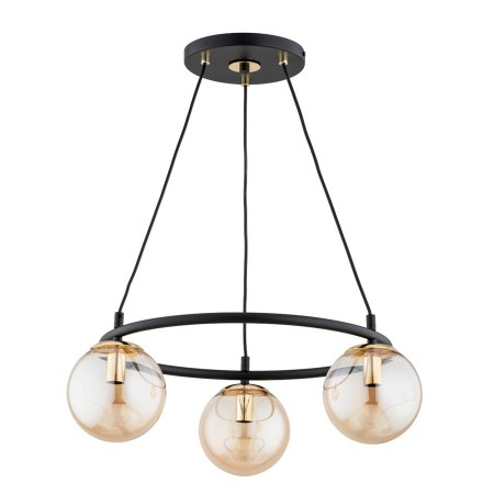 LAMPA WISZĄCA ALFA RINGO S3 CZARNO-ZŁOTA 3xE14