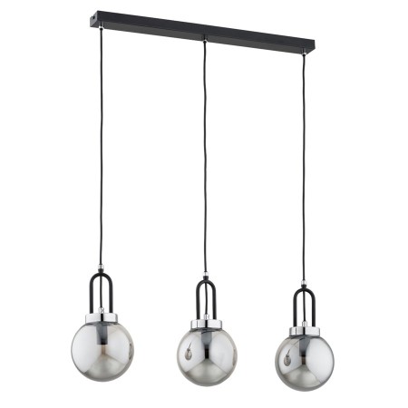 LAMPA WISZĄCA ALFA ATORI CZARNO-CHROMOWA 3xE14
