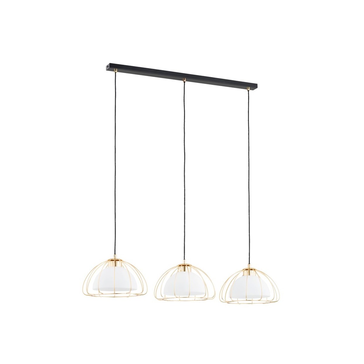 LAMPA WISZĄCA ALFA NERSY CZARNO-ZŁOTA 3xE27