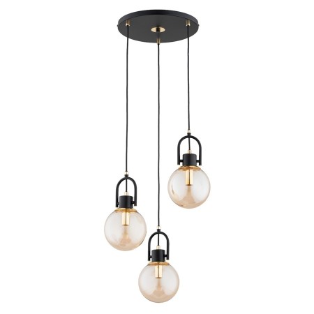 LAMPA WISZĄCA ALFA STORMI CZARNO-ZŁOTA 3xE14