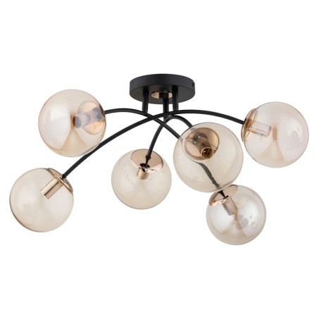 LAMPA SUFITOWA ALFA BLASKO CZARNO-ZŁOTA 6xE14