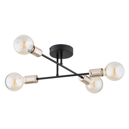 LAMPA SUFITOWA ALFA ESTENA CZARNO-ZŁOTA 4xE27