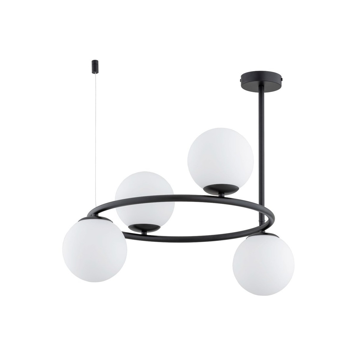 LAMPA SUFITOWA ALFA RINGO A-4 CZARNO-BIAŁA 4xE14