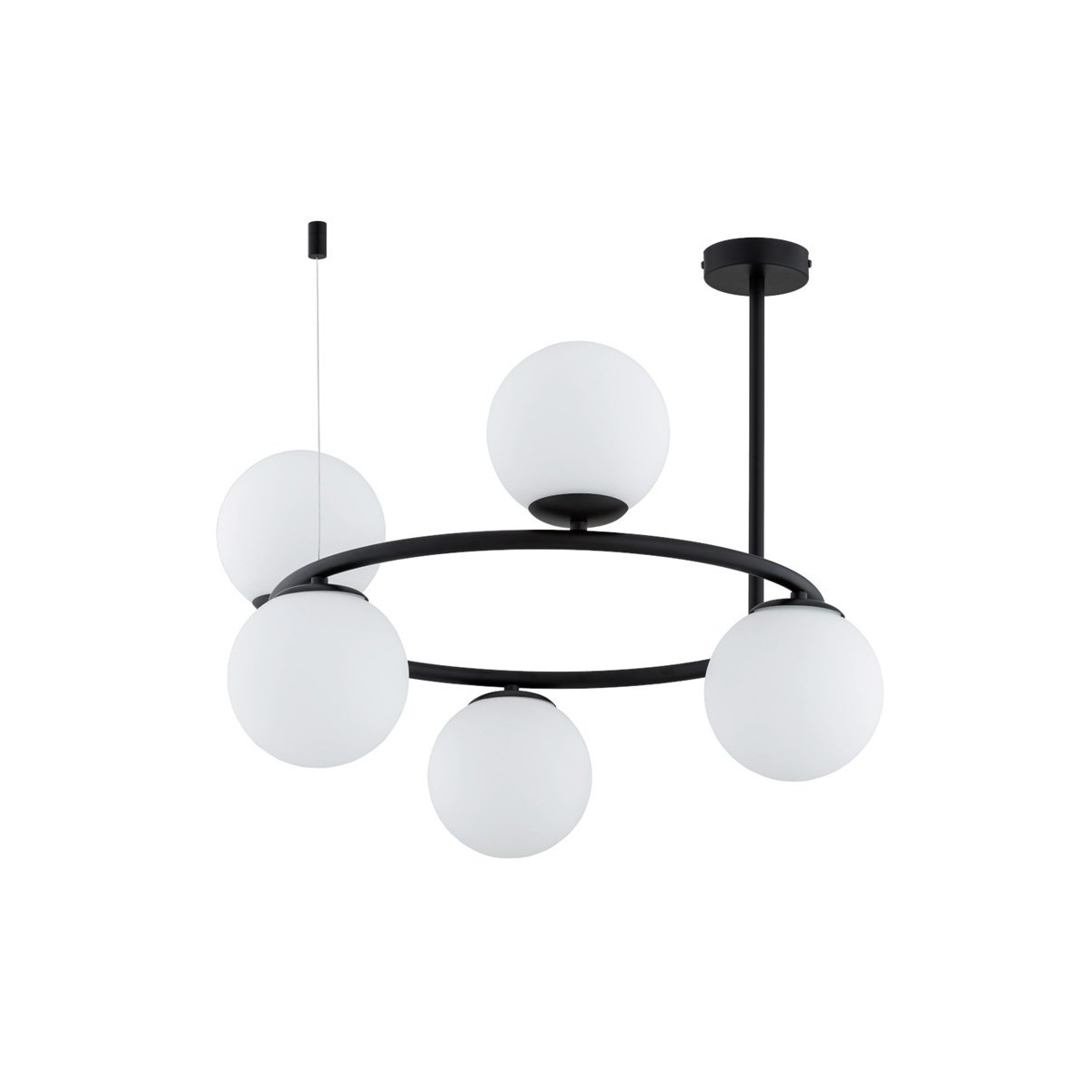 LAMPA SUFITOWA ALFA RINGO A-5 CZARNO-BIAŁA 5xE14