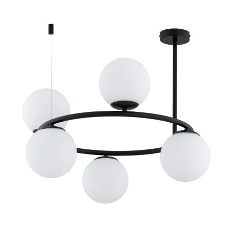 LAMPA SUFITOWA ALFA RINGO A-5 CZARNO-BIAŁA 5xE14