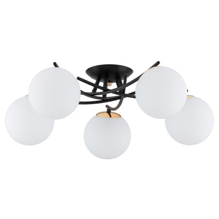 LAMPA SUFITOWA ALFA SAVI CZARNO-ZŁOTA 5xE14