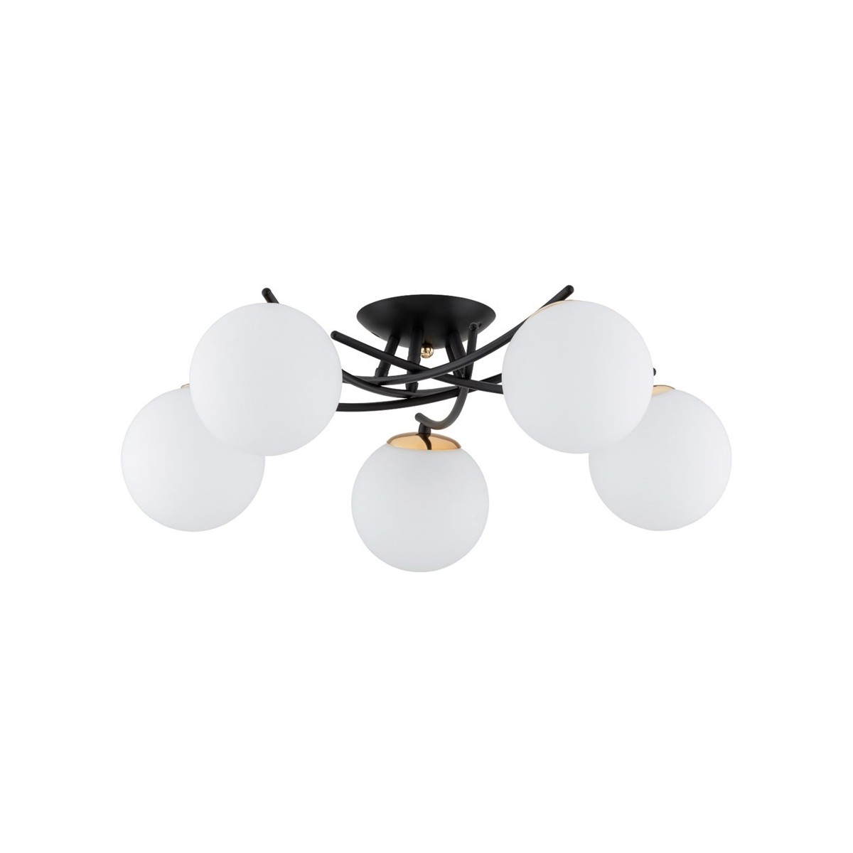 LAMPA SUFITOWA ALFA SAVI CZARNO-ZŁOTA 5xE14