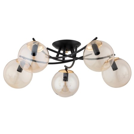 LAMPA SUFITOWA ALFA SAVI CZARNO-ZŁOTA 5xE14