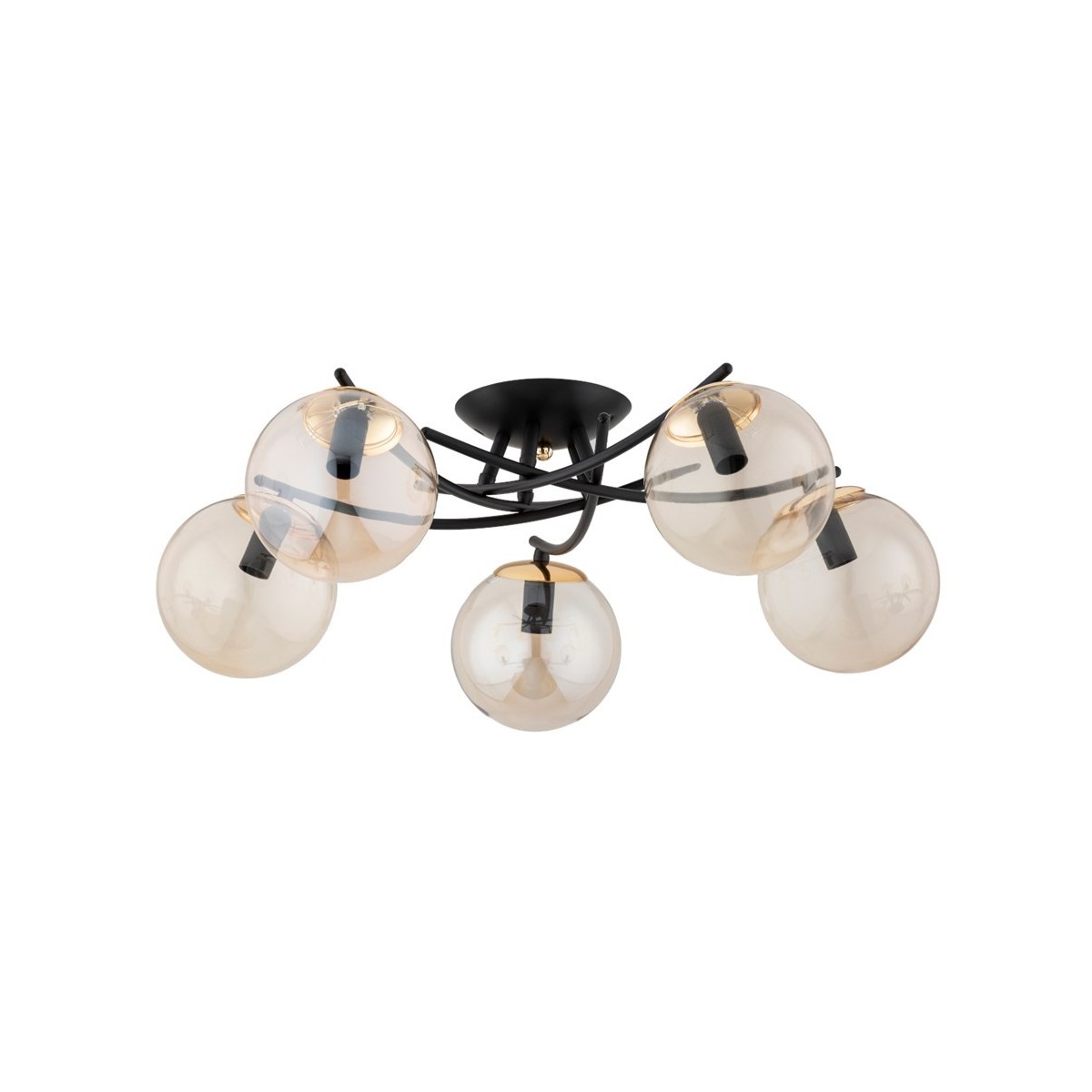 LAMPA SUFITOWA ALFA SAVI CZARNO-ZŁOTA 5xE14