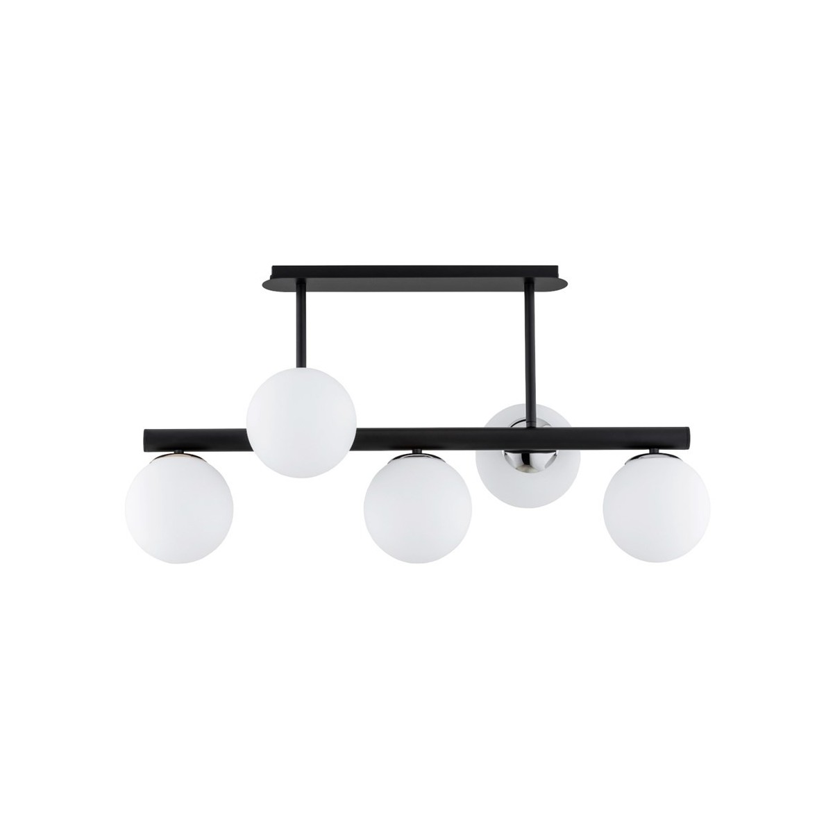 LAMPA SUFITOWA ALFA TUKANE CZARNO-CHROMOWANA 5xE14