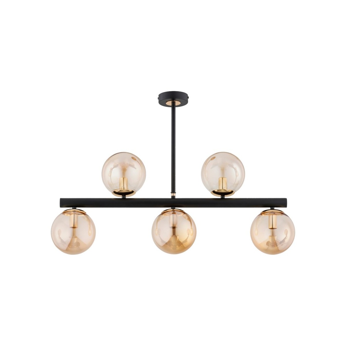 LAMPA SUFITOWA ALFA TUKANE BIS CZARNO-ZŁOTA 5xE14