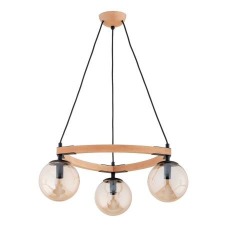 LAMPA WISZĄCA ALFA ADINA DREWNIANA 3xE14