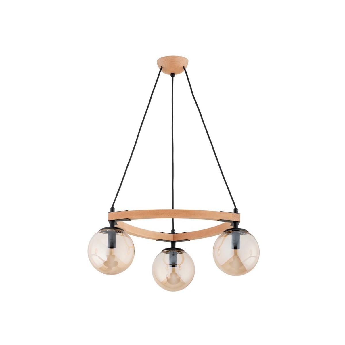 LAMPA WISZĄCA ALFA ADINA DREWNIANA 3xE14