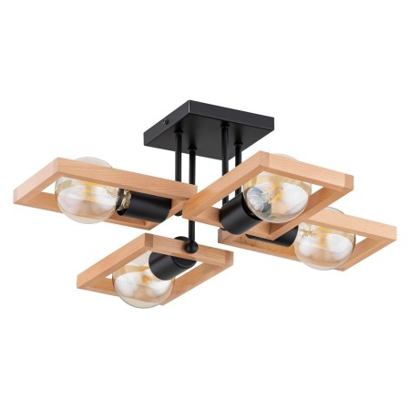 LAMPA SUFITOWA ALFA REZON DREWNIANA 4xE27