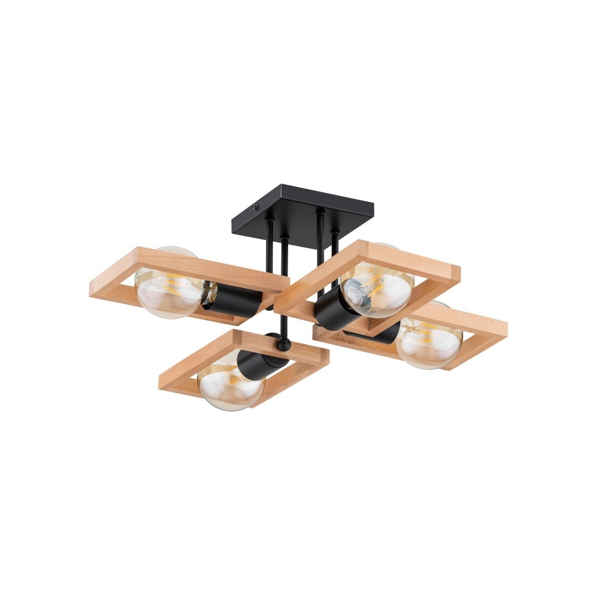 LAMPA SUFITOWA ALFA REZON DREWNIANA 4xE27