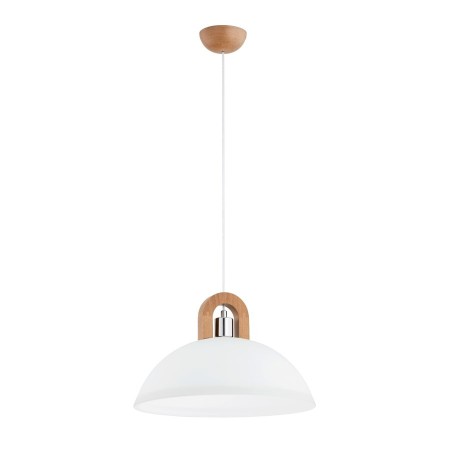 LAMPA WISZĄCA ALFA MIGOT DREWNO I CHROM 1xE27