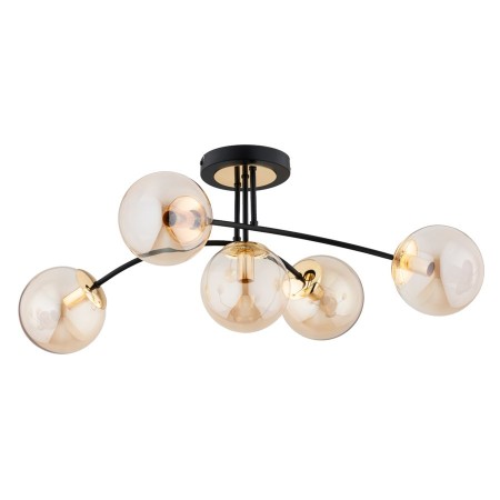 LAMPA SUFITOWA ALFA LATINA CZARNO-ZŁOTA 5xE14