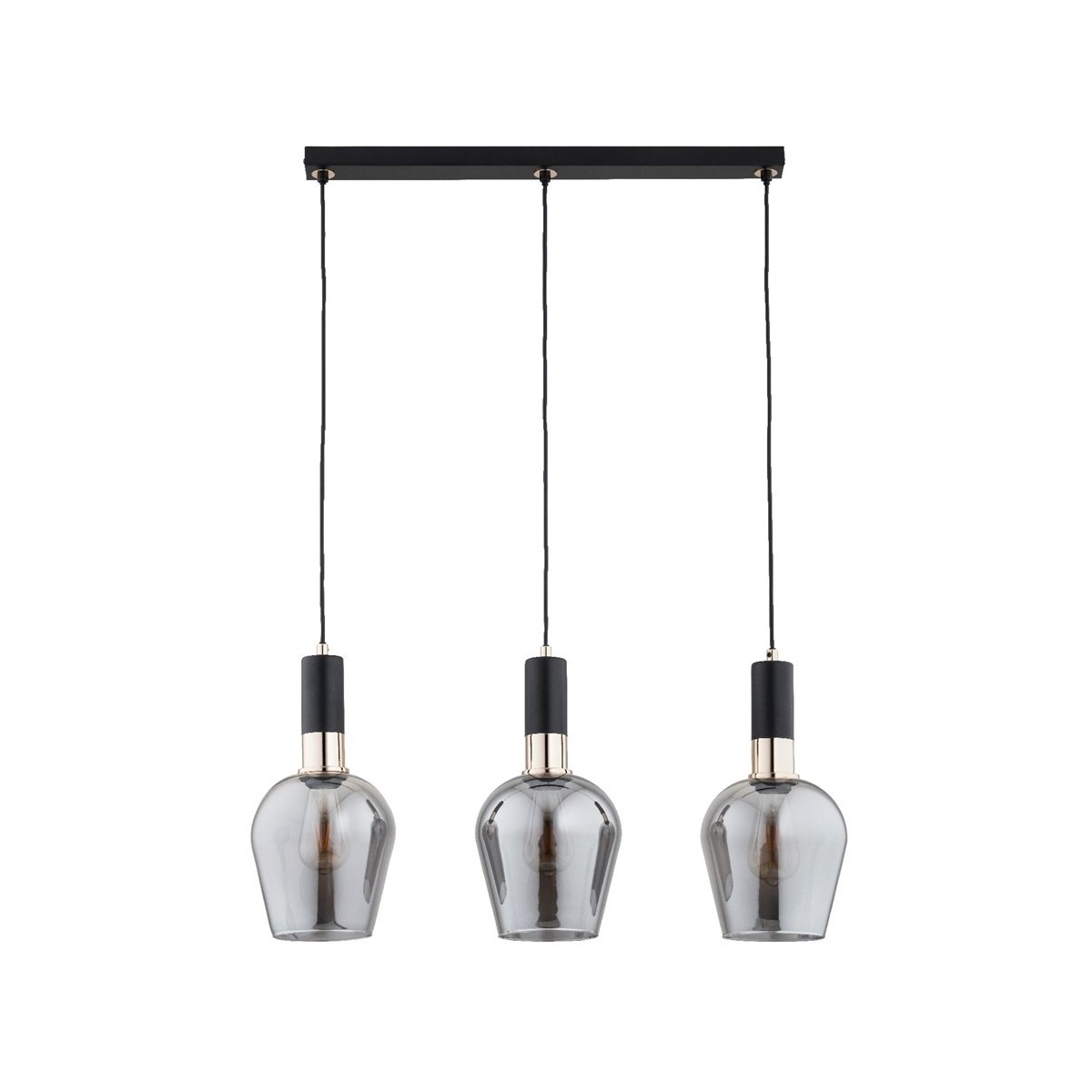 LAMPA WISZĄCA ALFA GARDA CZARNO-ZŁOTA 3xE27