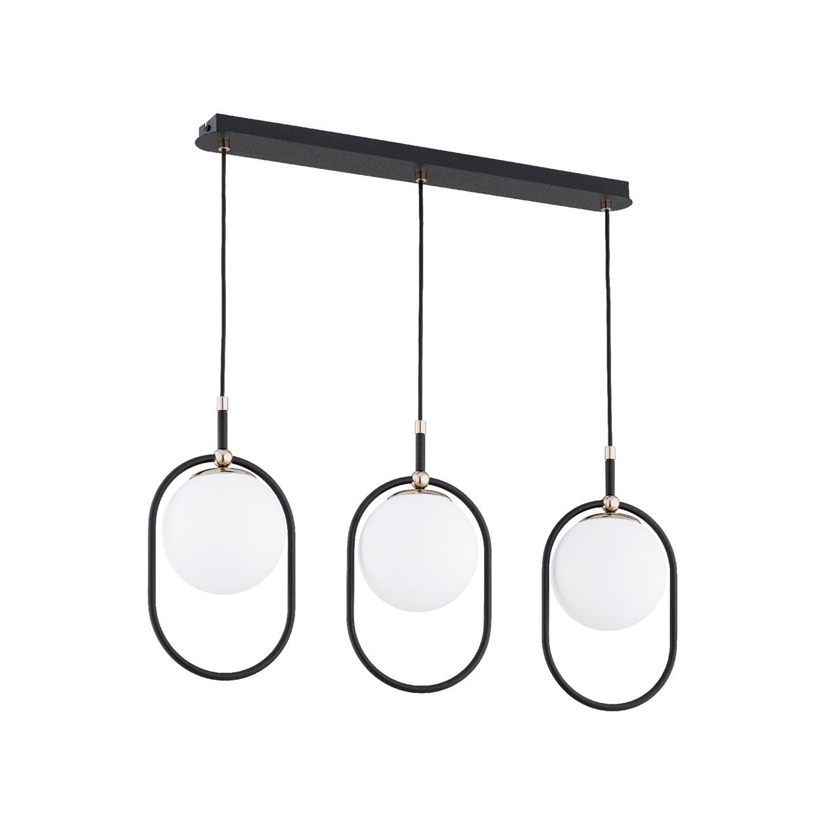 LAMPA WISZĄCA ALFA AMARO CZARNO-BIAŁA 3xE14