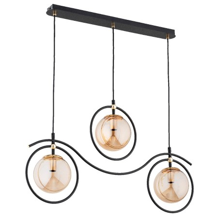 LAMPA WISZĄCA ALFA KIRA CZARNO-ZŁOTA 3xE14