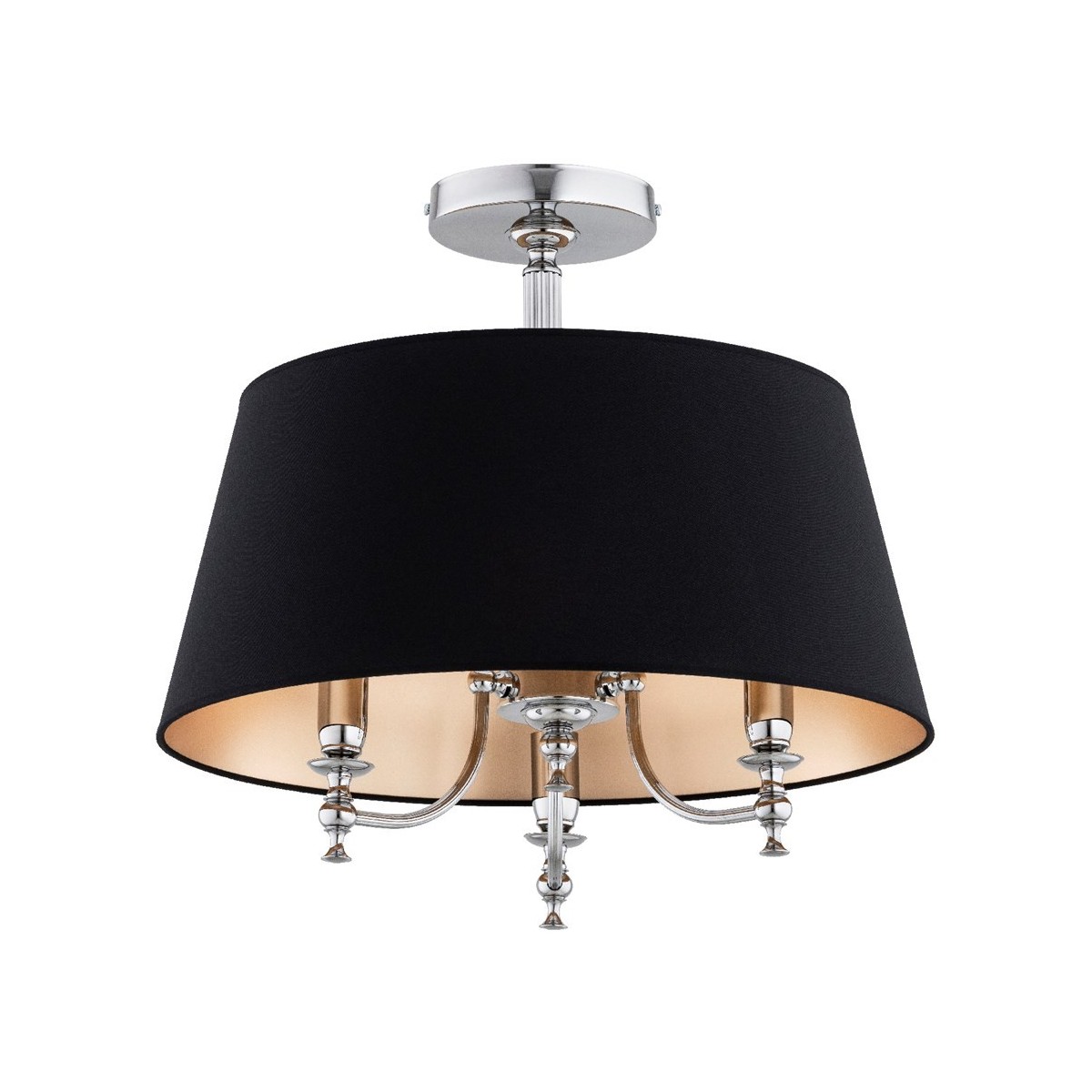 LAMPA SUFITOWA ALFA ROSETTA CHROM I CZARNY 3xE14