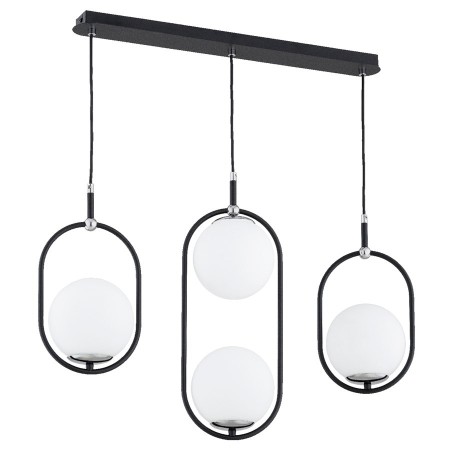 LAMPA WISZĄCA ALFA AMARO CZARNO-CHROMOWANA 3xE14