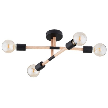 LAMPA SUFITOWA ALFA OTELLO DREWNIANA I CZARNO-ŻÓŁTA 4xE27