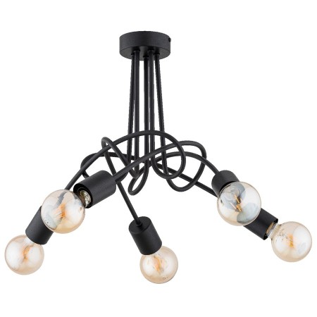 LAMPA SUFITOWA ALFA DISEL DŁUGA CZARNA 5xE27