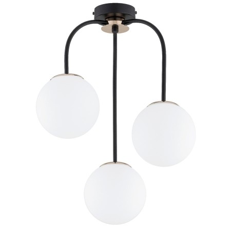 LAMPA SUFITOWA ALFA GAMMA CZARNO-ZŁOTA 3xE27