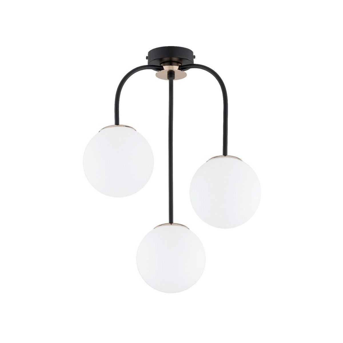 LAMPA SUFITOWA ALFA GAMMA CZARNO-ZŁOTA 3xE27