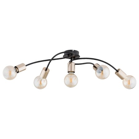 LAMPA SUFITOWA ALFA GERSO CZARNO-ZŁOTA 5xE27