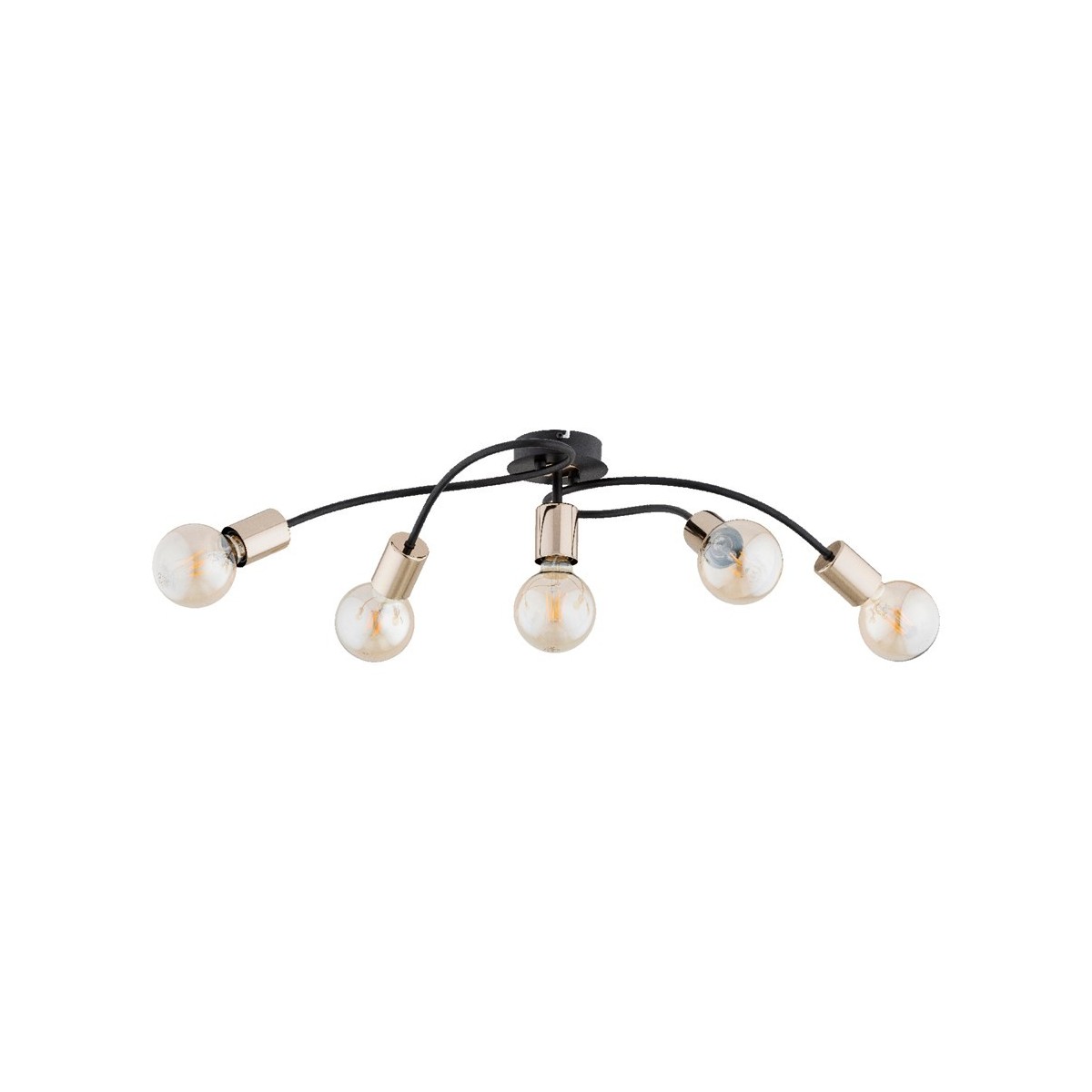 LAMPA SUFITOWA ALFA GERSO CZARNO-ZŁOTA 5xE27