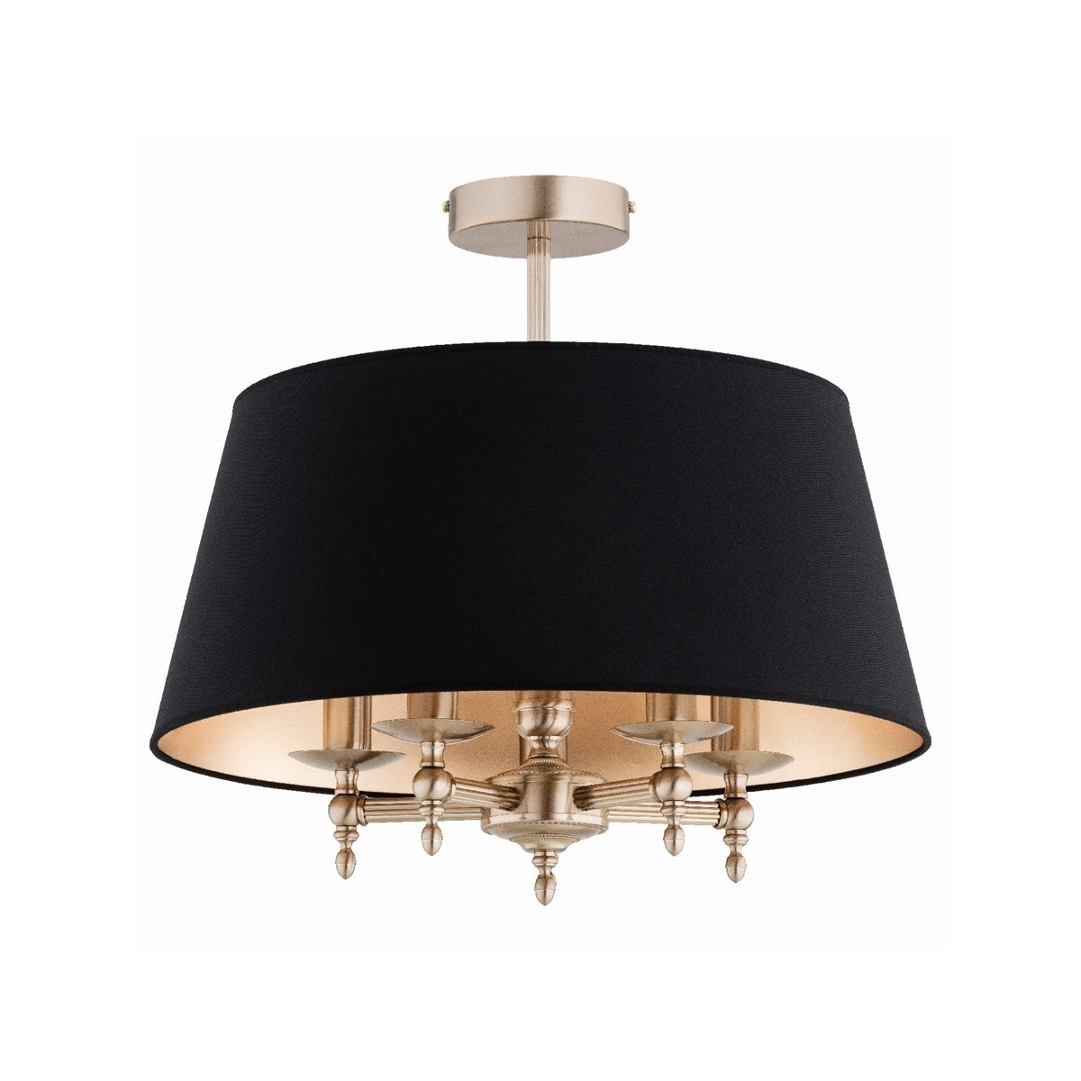 LAMPA SUFITOWA ALFA ROKSANA ZŁOTO-CZARNA 5xE14