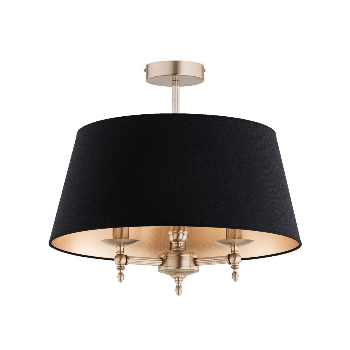 LAMPA SUFITOWA ALFA ROKSANA ZŁOTO-CZARNA 3xE14