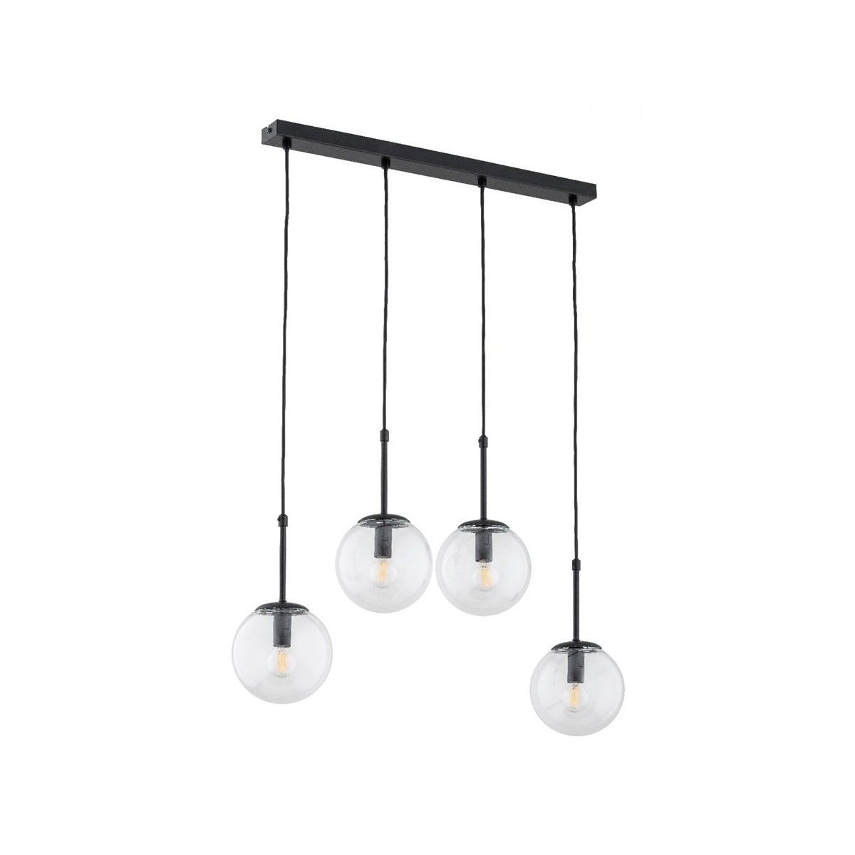 LAMPA WISZĄCA ALFA SEBIA CZARNA 4xE14