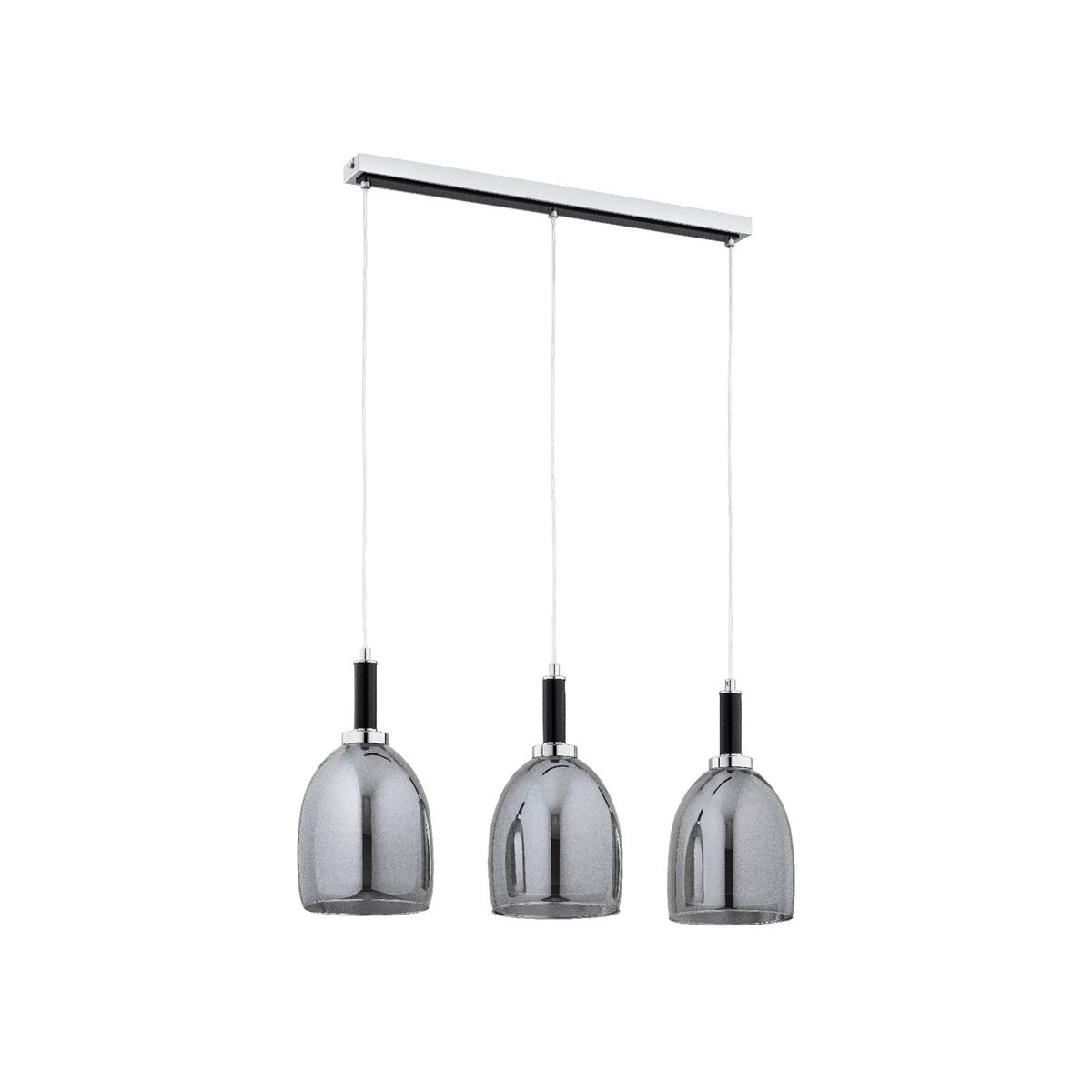 LAMPA WISZĄCA ALFA LISSY CZARNO-CHROMOWA 3xE27