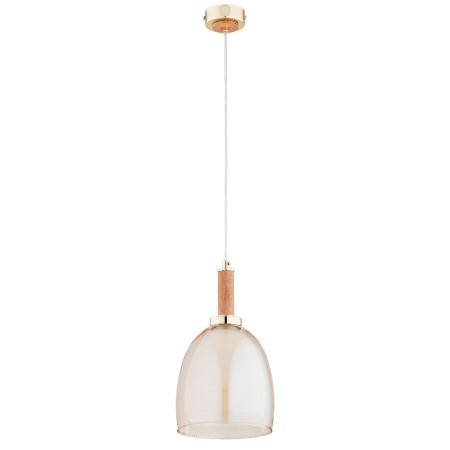 LAMPA WISZĄCA ALFA LISSY DREWNIANA I ZŁOTA 1xE27