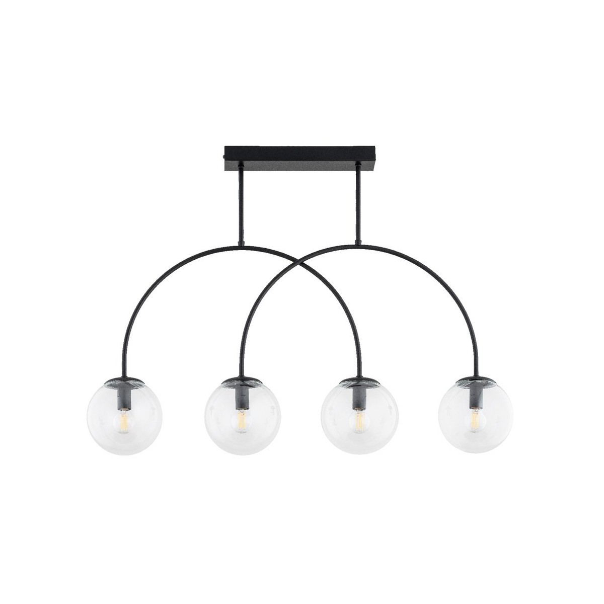 LAMPA SUFITOWA ALFA DILAR CZARNA 4xE14