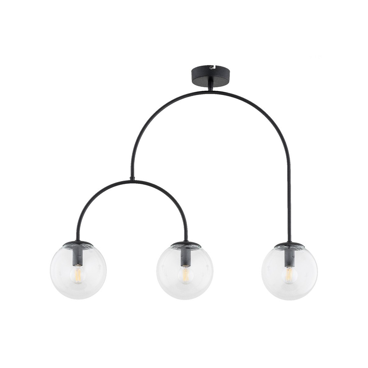 LAMPA SUFITOWA ALFA DILAR CZARNA 3xE14