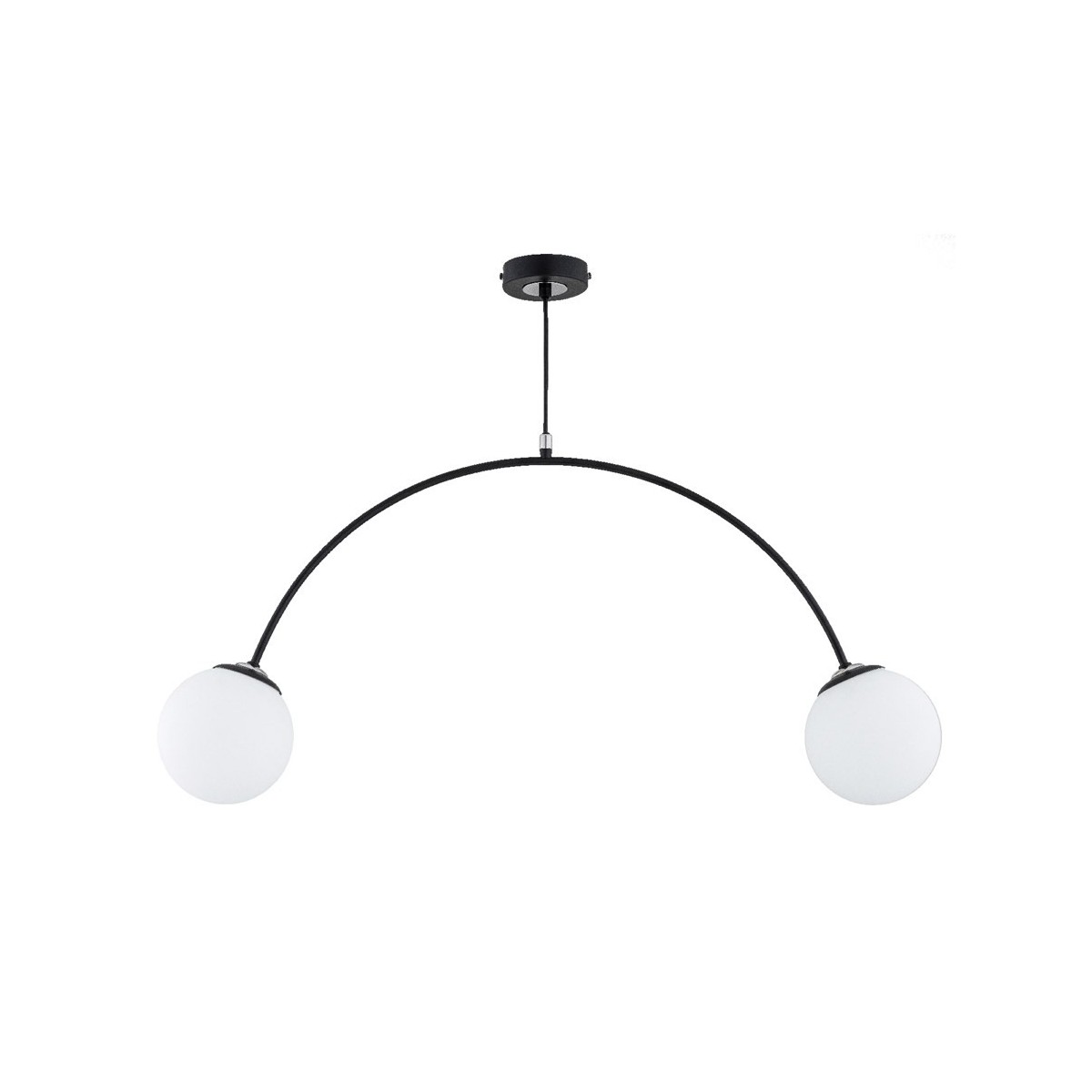 LAMPA SUFITOWA ALFA BEND CZARNO-BIAŁA 2xE14